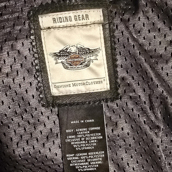 Women's Harley-Davidson Black Leather Jacket With Reflective Logos - Picture 5 of 12